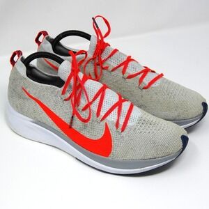 Nike Zoom Fly Flyknit Shoes Mens Size 11 Gray Red Running Sneakers AR4561-044